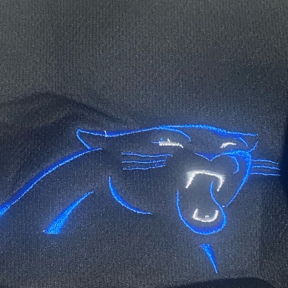 Carolina Panthers NFL Fabric Headrest, BLK w/ Blue Trim - Picture 5 of 5